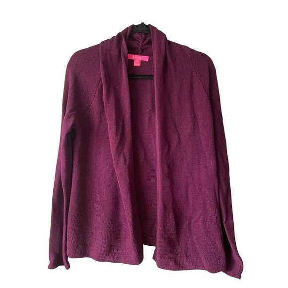 Lilly Pulitzer Sweaters - LILLY PULITZER WOMENS CARDIGAN LONG SLEEVE CONFY PURPLE SIZE S OPEN FRONT LIGHT